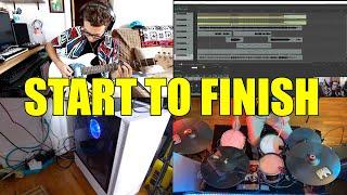 Recording A Song Start To Finish + Mix - Reaper Electronic Drums Fretless Bass Guitar and Synths