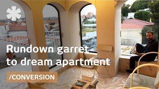 Rundown garret becomes a tiny penthouse perching over Lisbon