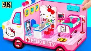 How To Make Hello Kitty Ambulance Hospital DIY Doctor Set Medical Kit from Polymer Clay Cardboard