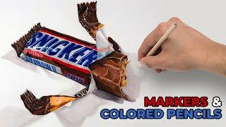 Colored Pencils and Markers Lesson - Realistic Drawing of Candy