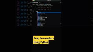 Python program to swap two numbers #shorts #coding #programming