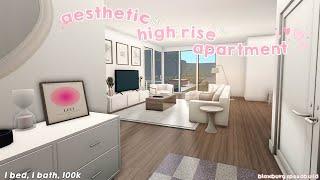 aesthetic high rise apartment  100k  bloxburg speedbuild  lovelyjules