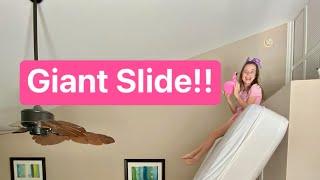 We built a HUGE Slide in our Hotel Room