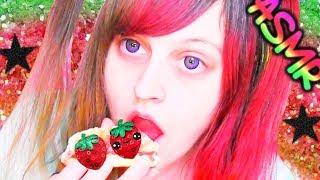 ASMR  Strawberry English Muffin  Food Sweets Crunchy Chewing Snack Mukbang 