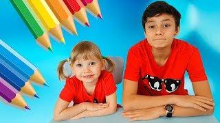 Alena and Pasha at school Collection for children