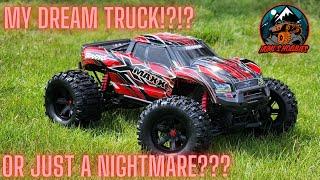 Traxxas Xmaxx with the new Sledgehammer belted tires unboxed bashed and breakage
