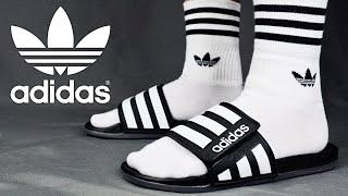 Adidas Comfort Slides + Crew Socks REVIEW  On Feet