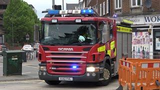 **DOUBLE WOKING** Surrey Fire & Rescue Service S29P1 and S29P2 Woking mobilising to incident.