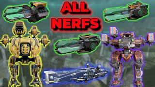 WR - All Nerfs Coming In Update 9.2 -  Rust Rocket Angler Is Dead  War Robots