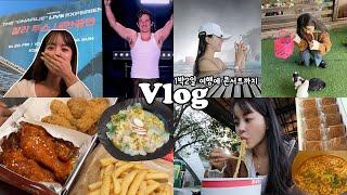 일상vlog 1박2일동안 하고싶은거 다하고 마지막은 해장톨 _ 찰리푸스 콘서트+똠얌쌀국수+한강라면+푸드트럭+마지막수영+만취들의 집들이+양떼목장