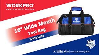 WORKPRO 16 Wide Mouth Tool Bag  Wide Mouth Tool Bag  Tool Bag