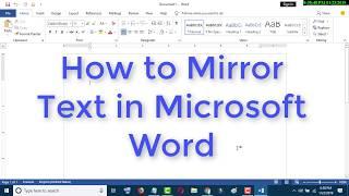 Cara Mencerminkan Teks di Microsoft Word