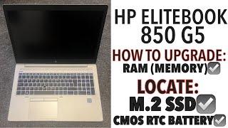 HP Elitebook 850 G5 - How To Upgrade Ram Memory & CMOS RTC & M2 SSD Location