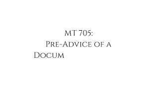 MT 705 Pre Advice of a Documentary Credit 1