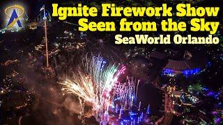 SeaWorld Ignite Firework Finale seen from the Sky