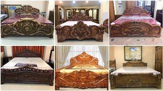 Traditional Teak Wood Bed Design  Double King & Queen Size Bed With Storage Master Bedroom Pakage.