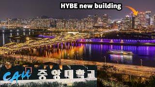 4K Gorgeous Night View of Seoul Walk - Han River & Chung-Ang University  서울 야경 - 상도동흑석동중앙대학교한강