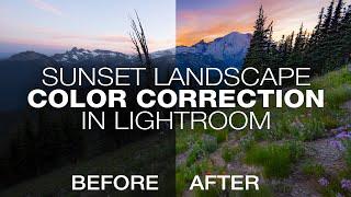 Color Correction of Landscape Images in Adobe Lightroom - Image of a  Sunset in Mount Rainier NP