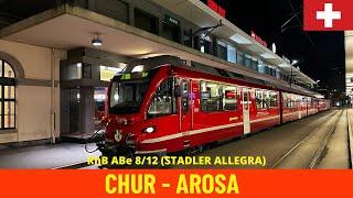 Führerstandsmitfahrt Chur - Arosa Arosabahn Rhätische Bahn - Schweiz Sicht des Lokführers in 4K