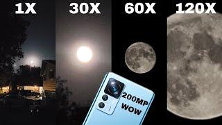 Xiaomi 12T Pro Space Moon Zoom Test  120x Live Hands On Zoom Test