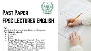 Solved Past Paper Lecturer English FPSC   Important Quiz Lecturer English FPSC  Important MCQs