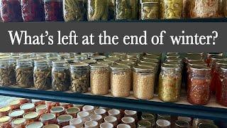 Whats left in the winter larder?  Food storage in a working pantry