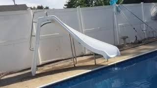 Poor man heated pool slide to pump