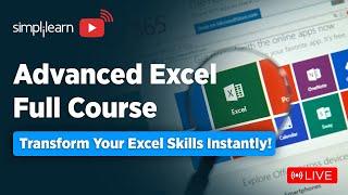Advanced Excel Full Course  Advanced Excel Training On LIVE  Advanced Excel  2024  Simplilearn
