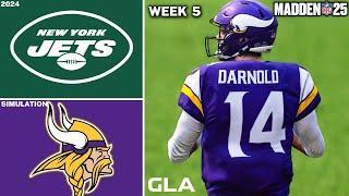 Vikings vs. Jets  Week 5 Simulation  Madden 25 Gameplay