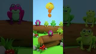 Combien y-a-t-il de grenouilles sur les troncs ??  Vidéo éducative pour enfants  HeyKids #shorts