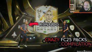 CRAZY EAFC 25 PACK OPENING  Compilation  DOUBLE WALKOUT RONALDO ICON 