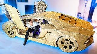 LAMBORGHINI AVENTADOR from CARDBOARD - LAMBO DOORS and ATTACHED WHEELS