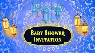 Welcome Baby Islamic Baby Shower Invitation Video  Lanterns Muslim Save the Date Video