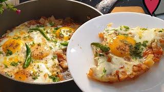 Eggs With Potatoes And Tomatoes - Easy Afghani Omelette  Easy Breakfast Recipe ️