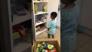 Ross helping mom packing.