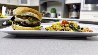 Southwest-style burgers and quinoa salad  Seasonal Servings