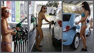 Hot Gas Station - free fuel for girls in bikini