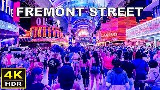 4K HDR Fremont Street Las Vegas Walking Tour  2023  Las Vegas Nevada USA