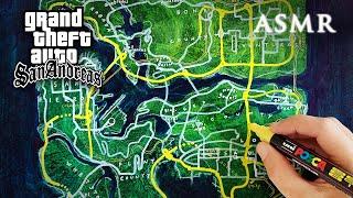 ASMR 2hrs Drawing GTA San Andreas Map  Grand Theft Auto