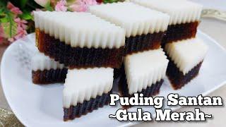 Agar-Agar Santan Gula Merah tanpa Telur sangat sedap  Eggless Brown Sugar Jelly  Pudding Recipe