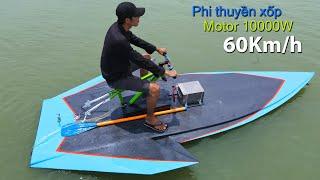 Chế thuyền xốp sử dụng motor điện 15 ngựa  Make a foam boat with a 15 horsepower electric motor