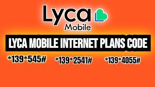 Lycamobile All internet data Plans code  lycamobile internet Packages