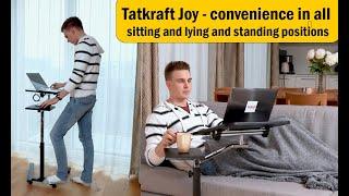 Tatkraft Joy - Laptop Stand Laptop Desk Portable Rolling Desk Adjustable Laptop Stand