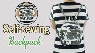 DIY How to sew a backpack with 2 zippers from military uniform - Instructions & free sewing sample