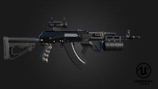 AK-203 Rifle + Attatchments Preview 3D Asset