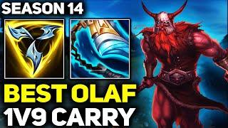 RANK 1 BEST OLAF IN THE WORLD 1V9 CARRY GAMEPLAY  Season 14 League of Legends