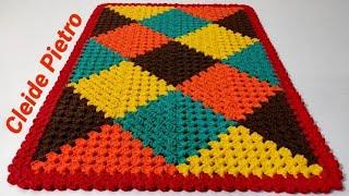 Técnica dos quadradinhos de crochê em diagonal bem fácil para iniciantes