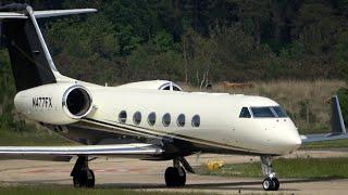 GULFSTREAMS. Exclusively Gulfstreams. Farnborough Mid May 24. Runway 06 + 24 arrivals  departures.