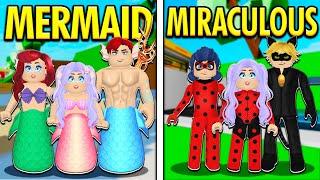 Mermaid Family vs Miraculous Family Roblox Brookhaven rp