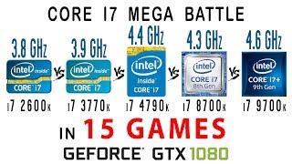 i7 2600k vs i7 3770k vs i7 4790k vs i7 8700k vs i7 9700k in 15 Games or core i7 mega battle stock